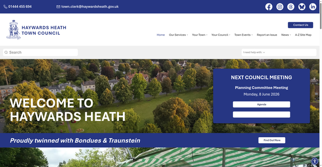Security scan screenshot of http://www.haywardsheath.gov.uk
