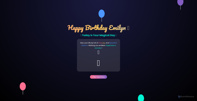 Security scan screenshot of https://emilynbirthday2-imvw7vjp9d.edgeone.app/