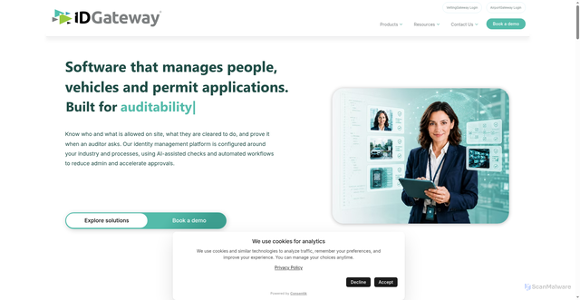 Security scan screenshot of https://idgateway.co.uk