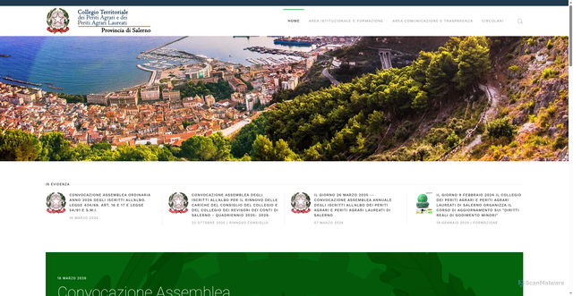 Security scan screenshot of https://salerno.peritiagrari.it