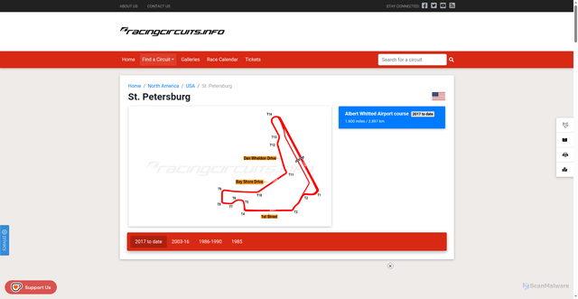 Security scan screenshot of https://www.racingcircuits.info/north-america/usa/st-petersburg.html
