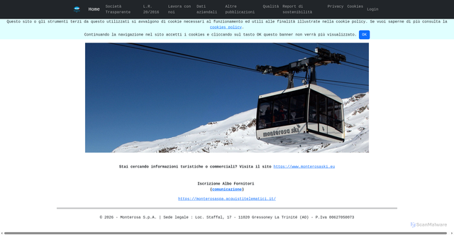 Security scan screenshot of https://www.monterosaspa.com