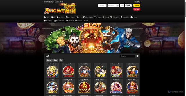 Security scan screenshot of https://apk-sahabatkijang.app/desktop/game/slot/lgd