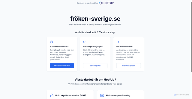 Security scan screenshot of https://xn--frken-sverige-jmb.se