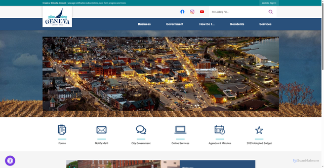 Security scan screenshot of https://cityofgenevany.gov/