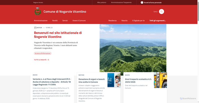 Security scan screenshot of https://www.comune.nogarolevicentino.vi.it/