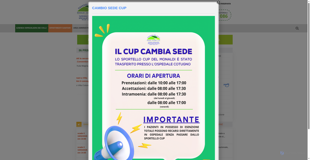 Security scan screenshot of https://www.ospedalideicolli.it/