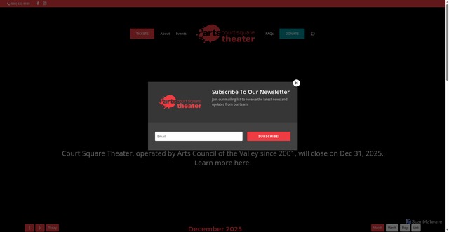 Security scan screenshot of https://courtsquaretheater.org/