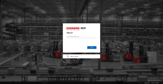 Security scan screenshot of https://raymondhandling-my.sharepoint.com