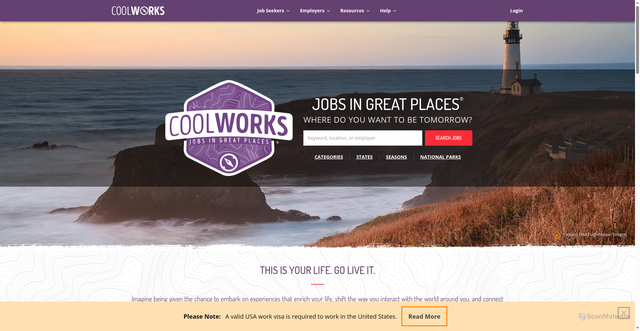 Security scan screenshot of https://coolworks.com