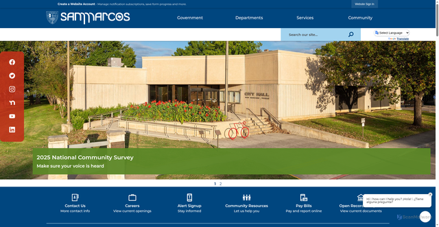 Security scan screenshot of https://sanmarcostx.gov/