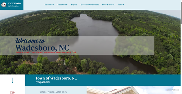Security scan screenshot of https://www.wadesboronc.gov/