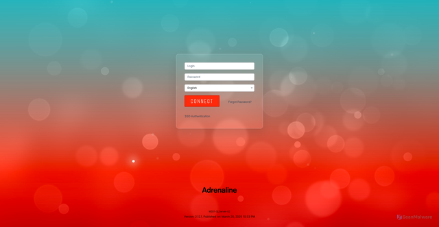 Security scan screenshot of https://dms.adrenalineagency.com
