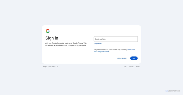 Security scan screenshot of accounts.google.com