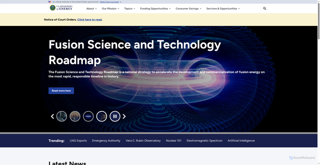Security scan screenshot of https://www.energy.gov/