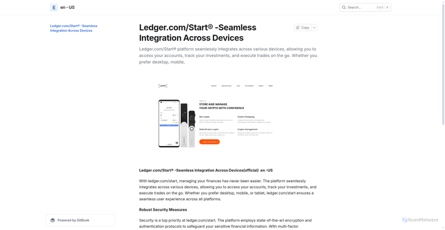 Security scan screenshot of https://help-startusladger.gitbook.io/us/