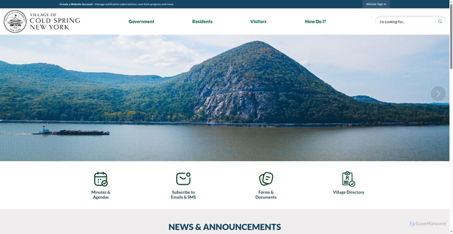 Security scan screenshot of https://coldspringny.gov/