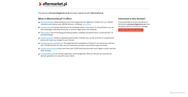 Security scan screenshot of http://www.stmaryscollegehull.co.uk/