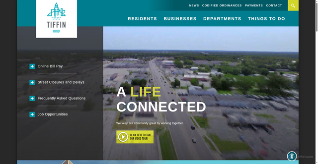 Security scan screenshot of https://www.tiffinohio.gov/