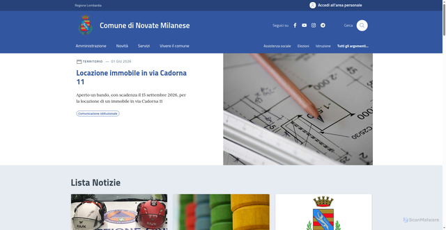 Security scan screenshot of https://www.comune.novate-milanese.mi.it