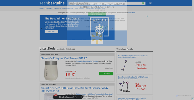 Security scan screenshot of https://www.techbargains.com