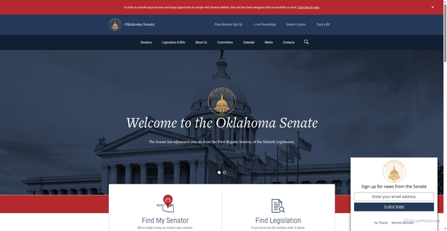 Security scan screenshot of https://oksenate.gov/