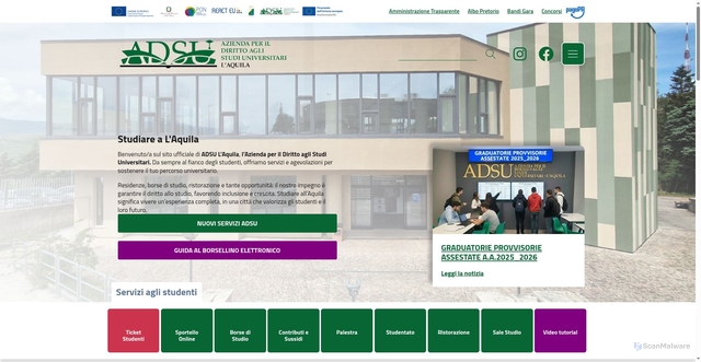 Security scan screenshot of https://adsuaq.org/