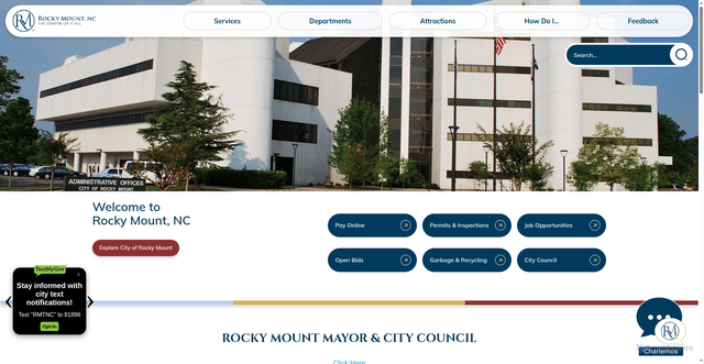 Security scan screenshot of https://www.rockymountnc.gov/