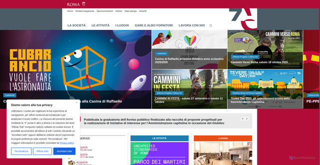 Security scan screenshot of https://www.zetema.it/