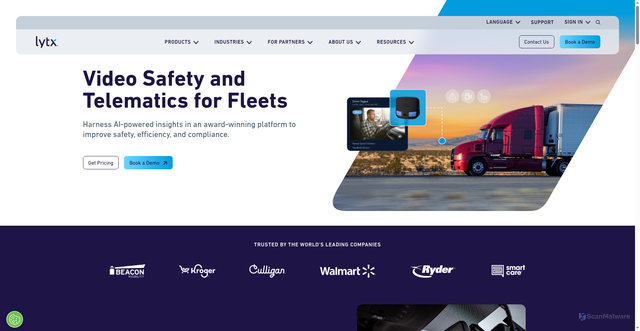 Security scan screenshot of https://drivecam.com