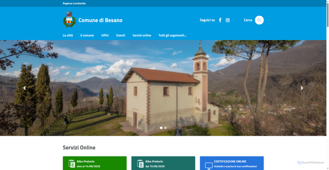Security scan screenshot of https://www.comune.besano.va.it/