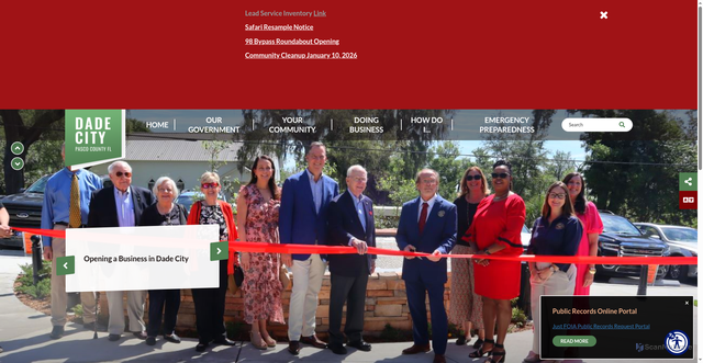 Security scan screenshot of https://dadecityfl.gov/