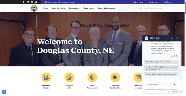 Security scan screenshot of https://www.douglascounty-ne.gov/