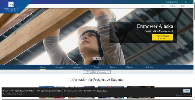 Security scan screenshot of https://www.alaska.edu/