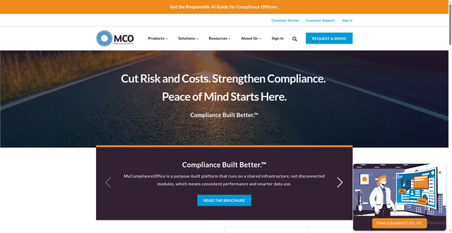 Security scan screenshot of https://mycomplianceoffice.com