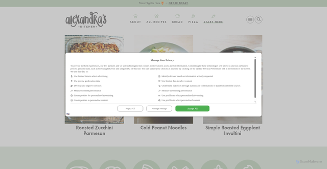 Security scan screenshot of https://alexandracooks.com