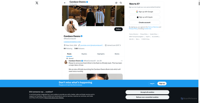 Security scan screenshot of https://www.twitter.com/RealCandaceO