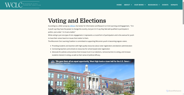 Security scan screenshot of https://civicswi.org/resources/voter-registration/