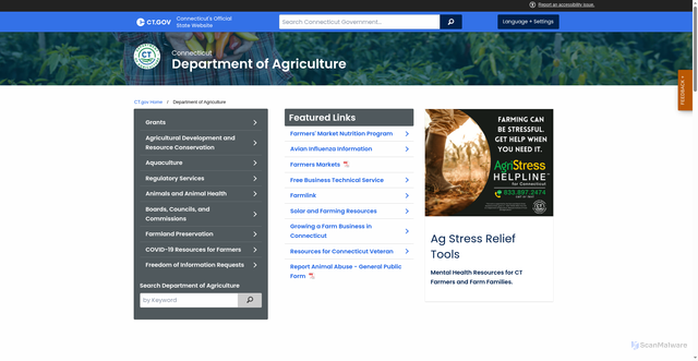 Security scan screenshot of https://portal.ct.gov/doag