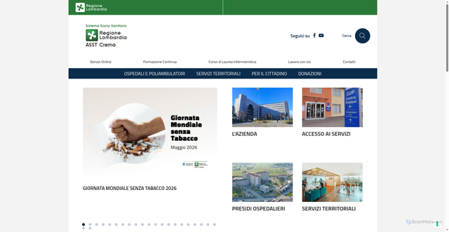 Security scan screenshot of https://www.asst-crema.it