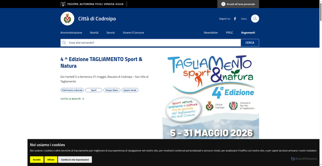 Security scan screenshot of https://www.comune.codroipo.ud.it