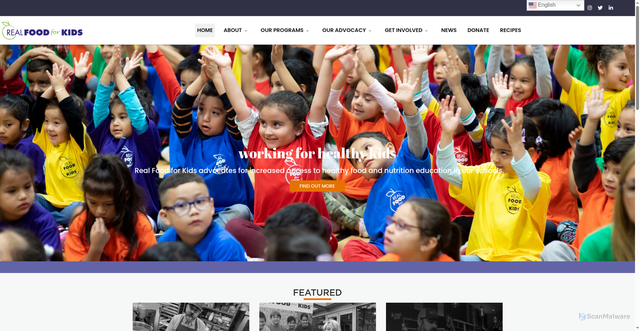 Security scan screenshot of https://www.realfoodforkids.org