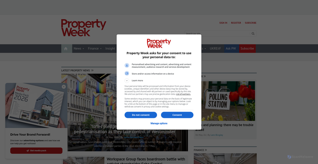 Security scan screenshot of https://www.propertyweek.com