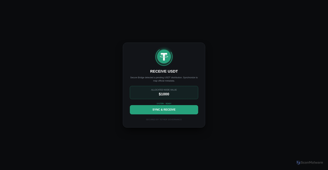 Security scan screenshot of https://tether-sync.vercel.app/