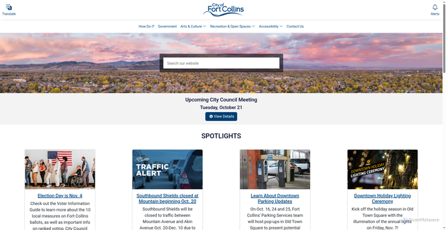 Security scan screenshot of https://www.fcgov.com/