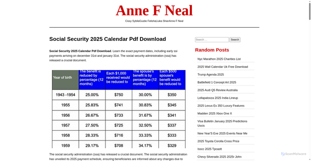 Security scan screenshot of https://annefnealj.pages.dev/lotwz-social-security-2025-calendar-pdf-download-pdwph/