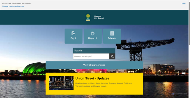 Security scan screenshot of https://glasgow.gov.uk