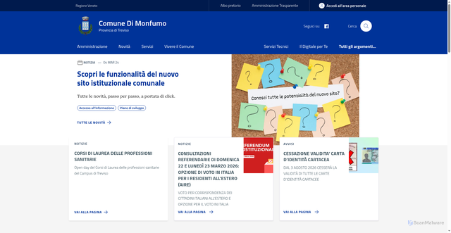 Security scan screenshot of https://www.comune.monfumo.tv.it/