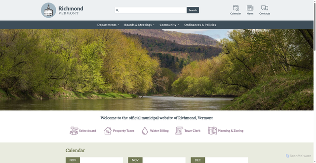 Security scan screenshot of https://www.richmondvt.gov/