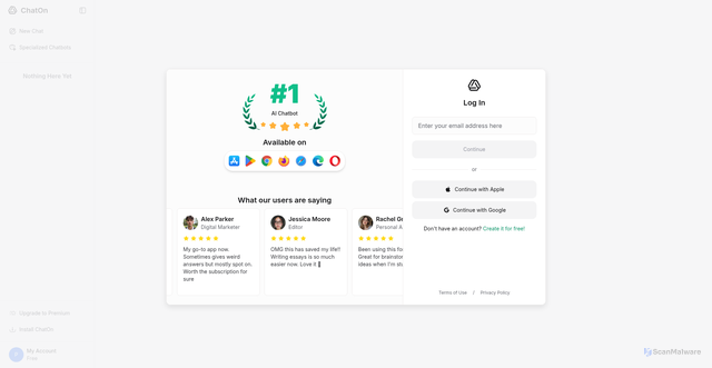 Security scan screenshot of https://chat.chaton.ai